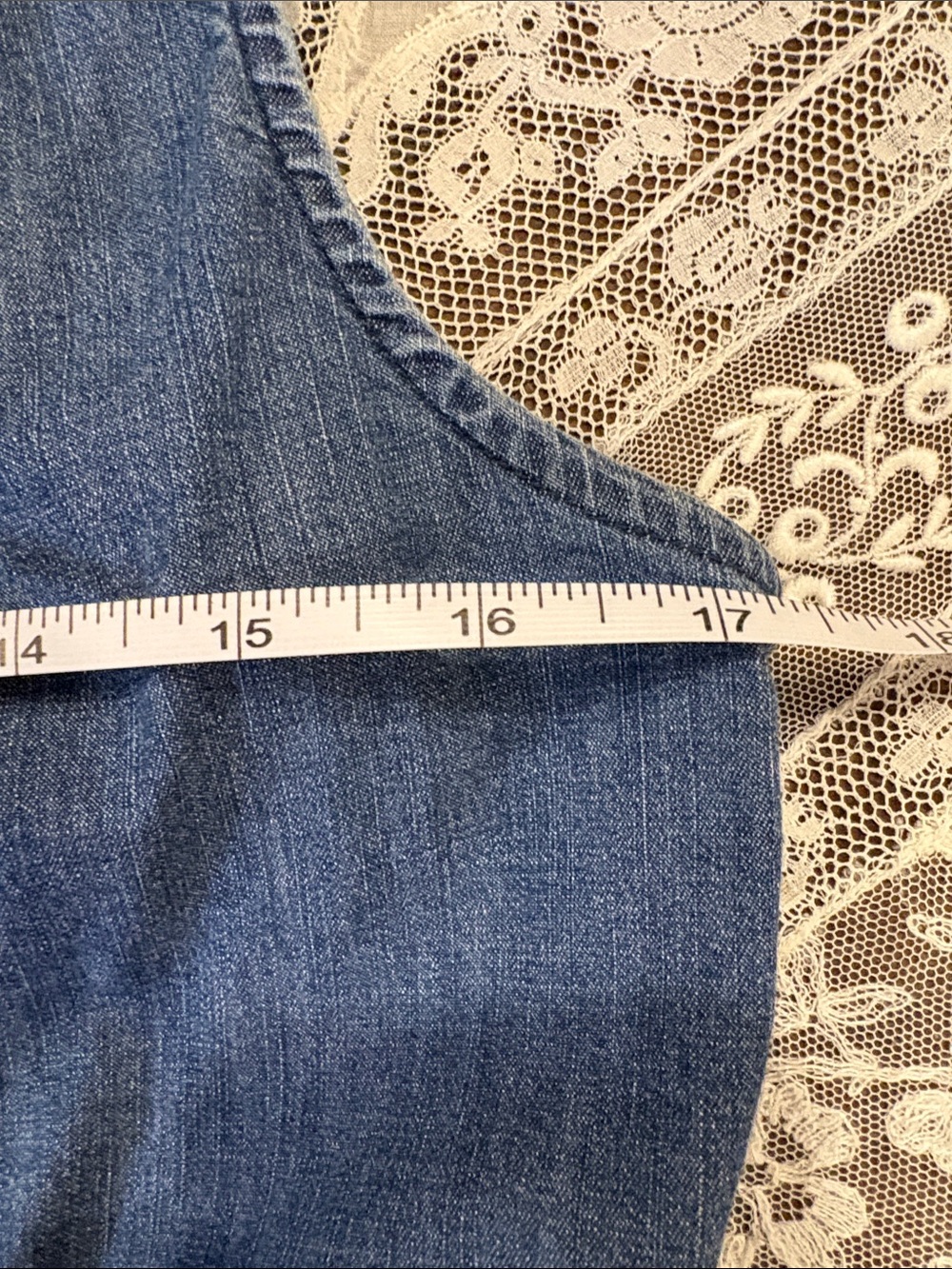 Anne Klein Sleeveless Denim Midi Dress in Blue - Picture 5 of 7